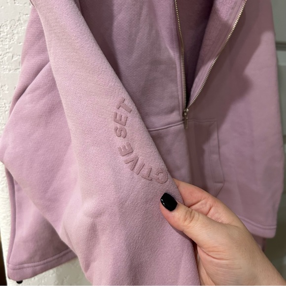 New Set Active Half Zip Pullover Crush Pink Purple - Picture 6 of 7